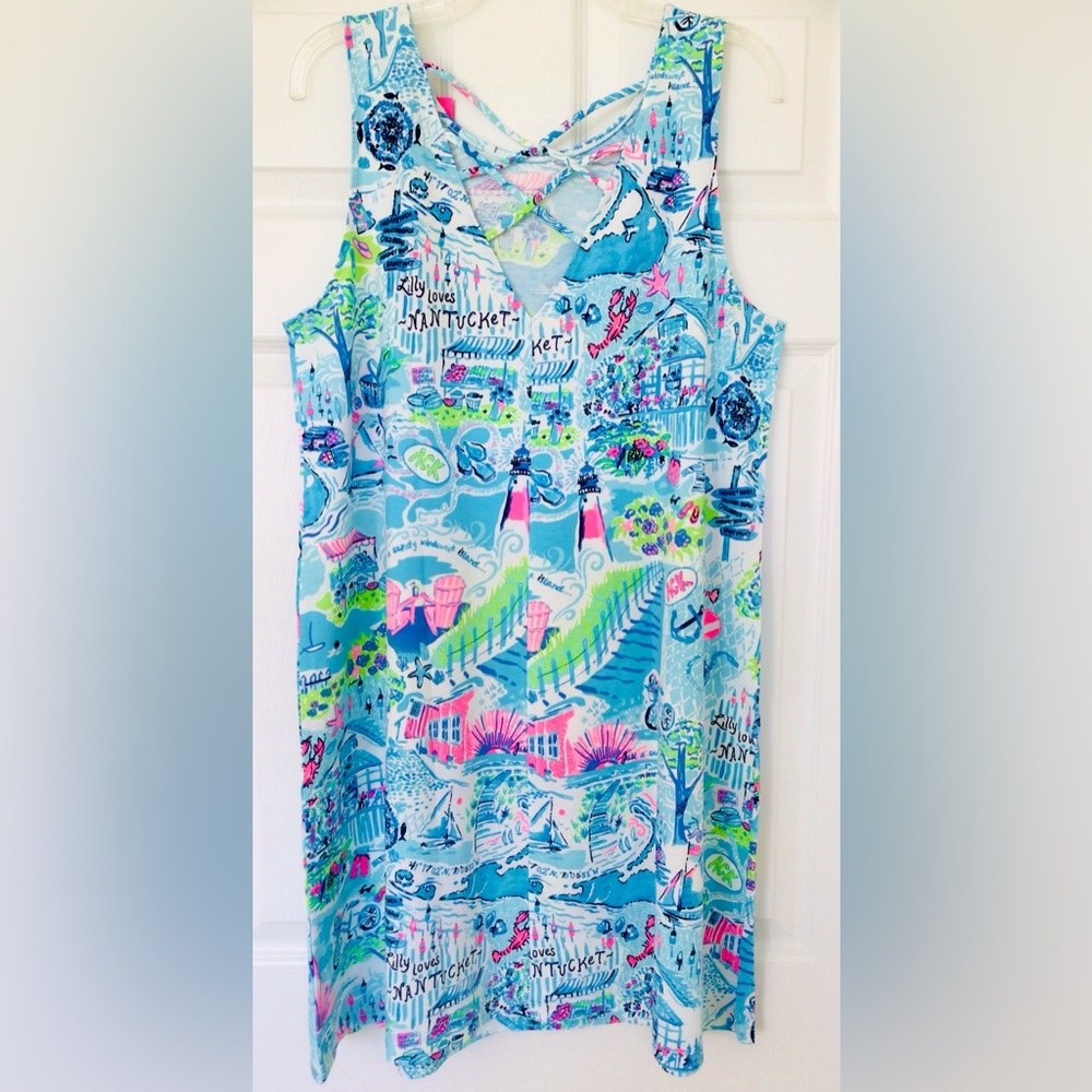 Lilly Pulitzer Kristen Swing Dress-Lilly Loves Nantucket-Whisper Blue-NEW - Picture 5 of 11